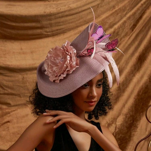 Accessories - NEW Nude Pink Butterfly Tea Party Fascinator Kentucky Hat